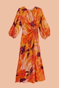 Farm Rio Beige Jungle Panther Lenzing™ Ecovero™ Viscose Midi Dress -Perfect Top Shop 313673 07