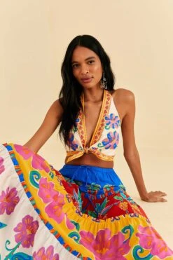 Farm Rio Off-White Vivid Garden Top -Perfect Top Shop 313675 03