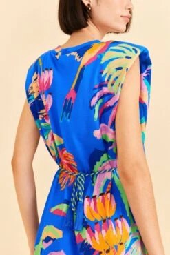 Farm Rio Blue Painted Jungle T-Shirt Dress -Perfect Top Shop 313685 03