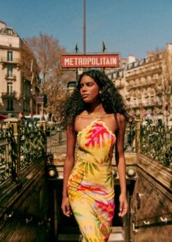 Farm Rio Summer Forest Yellow Burna Midi Dress -Perfect Top Shop 313793 07