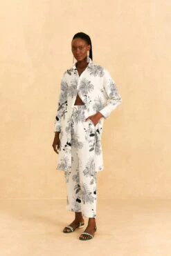 Farm Rio Off-White Moto Love Pants