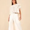 Farm Rio Off White Low Waist Pants -Perfect Top Shop 314510 01