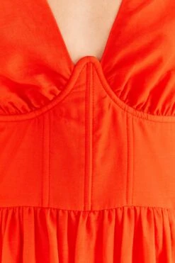 Farm Rio Red Short Sleeves Midi Dress -Perfect Top Shop 314511 06