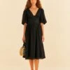 Farm Rio Black Short Sleeves Midi Dress -Perfect Top Shop 314512 01