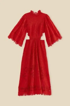 Farm Rio Red Guipure Cut Out Midi Dress 17 Farm Rio Red Guipure Cut Out Midi Dress -Perfect Top Shop 314516 07