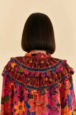 Farm Rio Pink Tropical Tapestry Long Sleeve Blouse 13 Farm Rio Pink Tropical Tapestry Long Sleeve Blouse -Perfect Top Shop 315105 05