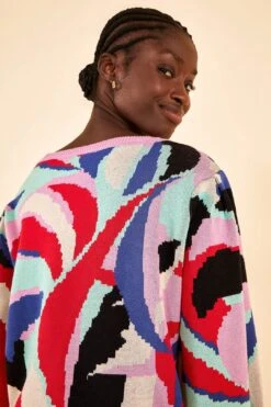 Farm Rio Colorful Monstera Knit Sweater -Perfect Top Shop 315709 03