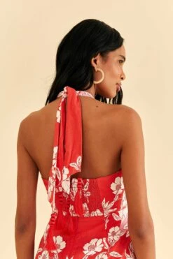 Farm Rio Pink Soft Garden Halter Neck Midi Dress -Perfect Top Shop 315958 05