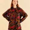 Farm Rio Black Wild Horses Maxi Shirt -Perfect Top Shop 315994 01