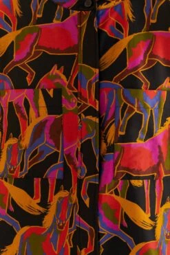 Farm Rio Black Wild Horses Maxi Shirt 11 Farm Rio Black Wild Horses Maxi Shirt -Perfect Top Shop 315994 05