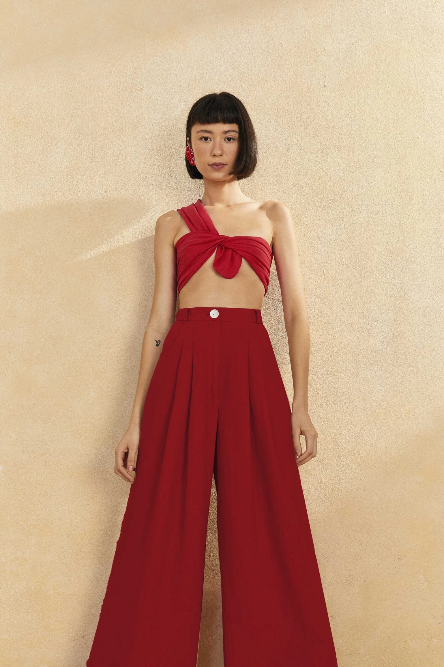 Farm Rio Red High Waist Pants 4 Farm Rio Red High Waist Pants - Image 2