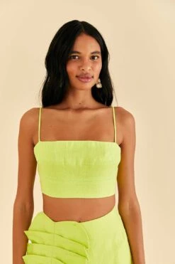 Farm Rio Lime Sleeveless Crop Top