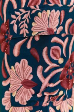 Farm Rio Teal Seashell Tapestry Cargo Pants -Perfect Top Shop 318133 06