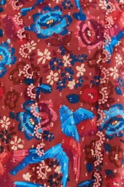 Farm Rio Blush Floral Birds Sleeveless Blouse -Perfect Top Shop 318136 05