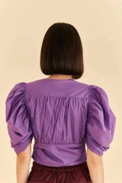 Farm Rio Purple Cropped Blouse -Perfect Top Shop 318180 03