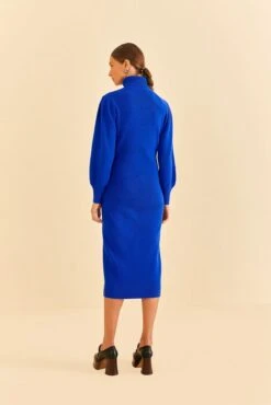 Farm Rio Blue Heart Neckline Knit Dress -Perfect Top Shop 320272 04