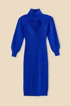 Farm Rio Blue Heart Neckline Knit Dress -Perfect Top Shop 320272 06