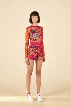 Farm Rio ADIDAS FARM Bodysuit Vivid Berry -Perfect Top Shop HI5231 03