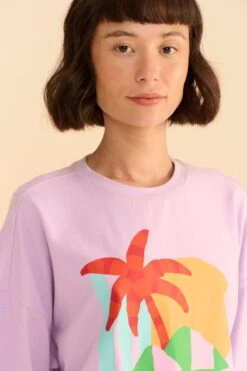 Farm Rio Adidas Farm Gfx Tee Purple -Perfect Top Shop HS1178 03